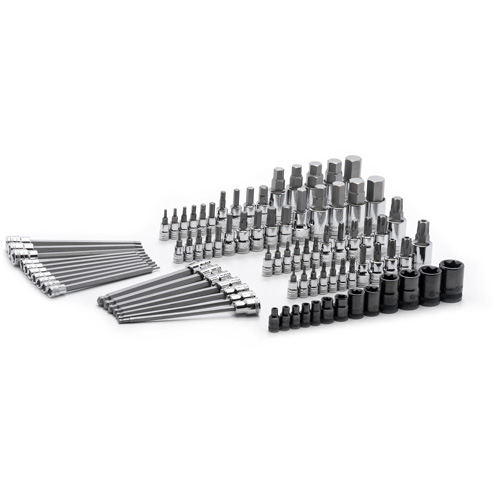 SAE/Metric Bit Set, External Torx&reg;/Hex/Hex Ball/Torx&reg;/Torx&reg; Tamper, 1/4"/3/8"/1/2" Drive, 84 Pcs Helyx Safety & Industrial Supplies