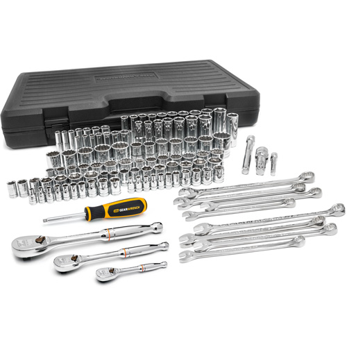 Jeu d'outils pour m&eacute;caniciens &agrave; 6 et 12 pans standards et profonds de 1/4", 3/8" et 1/2" SAE/m&eacute;triques Helyx Safety & Industrial Supplies