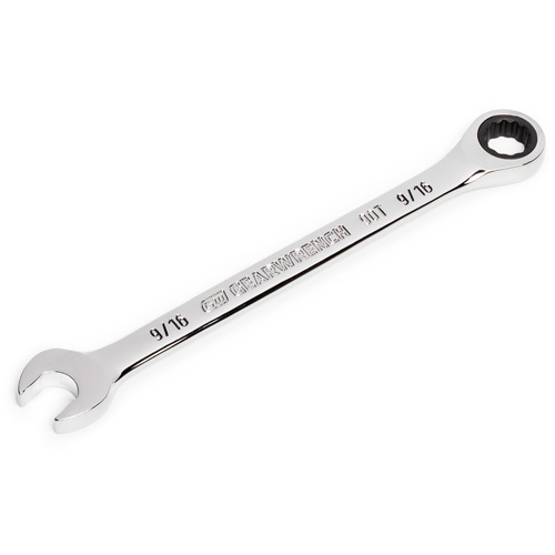 90-Tooth 12 Point Ratcheting Combination Wrench, 12 Point, 9/16", Chrome Finish Helyx Safety & Industrial Supplies
