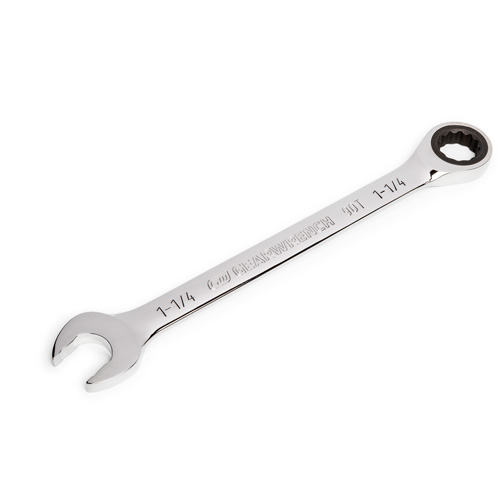 90-Tooth Ratcheting Combination Wrench, 12 Point, 1-1/4", Chrome Finish Helyx Safety & Industrial Supplies