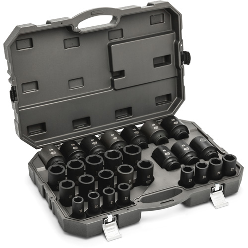 Jeu de douilles m&eacute;triques &agrave; 6 pans, 28 Mcx, Chocs, Prise de 3/4", Profond Helyx Safety & Industrial Supplies