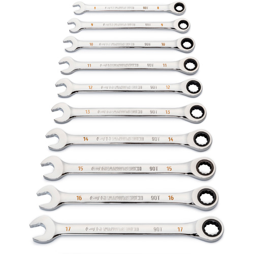 90-Tooth 12 Point Wrench Set, Ratcheting Combination, 12 Pieces, Metric Helyx Safety & Industrial Supplies