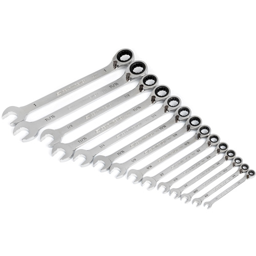 90-Tooth 12 Point SAE Reversible Ratcheting Wrench Set, Ratcheting Combination, 14 Pieces, Imperial Helyx Safety & Industrial Supplies