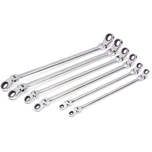 90-Tooth 12 Point Metric GearBox Double Ratcheting Wrench Set, Flex Head, 6 Pieces, Metric Helyx Safety & Industrial Supplies