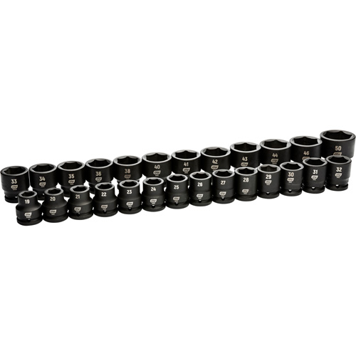 Jeu de douilles m&eacute;triques &agrave; 6 pans, 26 Mcx, Chocs, Prise de 3/4" Helyx Safety & Industrial Supplies