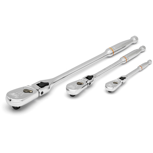 1/4", 3/8" & 1/2" Drive 90-Tooth Locking  Teardrop Ratchet Set Helyx Safety & Industrial Supplies