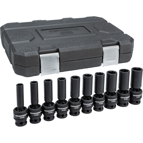 Jeu de douilles m&eacute;triques universelles &agrave; 6 pans, 10 Mcx, Chocs, Prise de 1/2", Profond Helyx Safety & Industrial Supplies