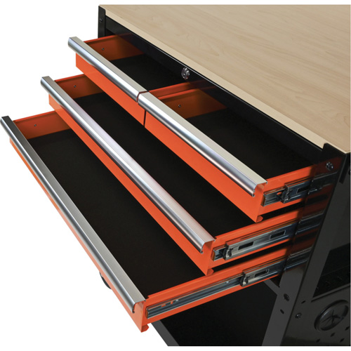 Utility Cart, 4 Drawers, Black/Orange Helyx Safety & Industrial Supplies