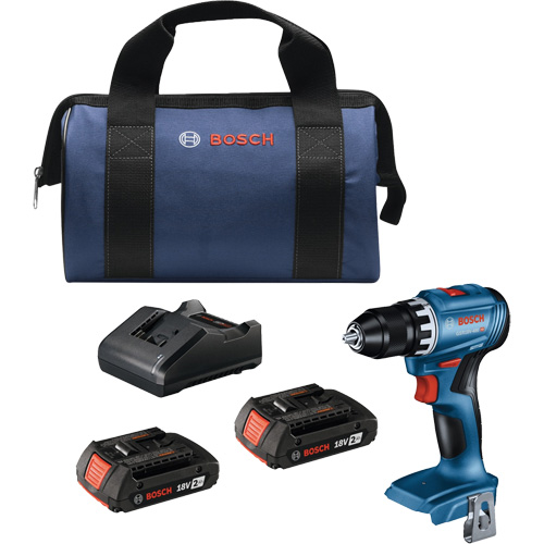 Compact Brushless Drill/Driver Kit, Lithium-Ion, 18 V, 1/2" Chuck, 400 in-lbs. Torque Helyx Safety & Industrial Supplies