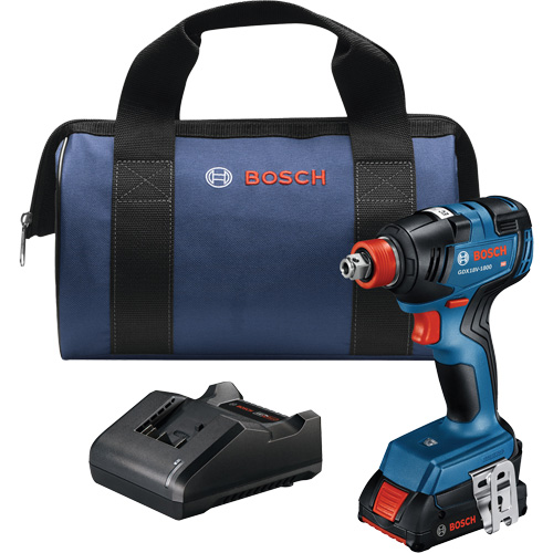 Two-In-One Bit/Socket Impact Driver/Wrench Kit, 1/2", 1800 in-lbs. Max. Torque, 18 V, Lithium-Ion Helyx Safety & Industrial Supplies