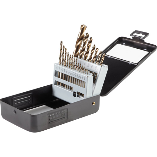 Gold Oxide Drill Bit Set, 21 Pieces, High Speed Steel Helyx Safety & Industrial Supplies