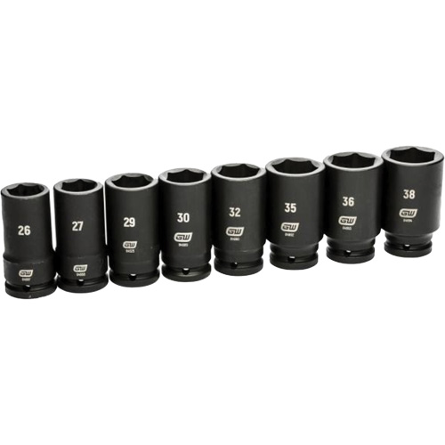 Jeu de douilles SAE &agrave; 6 pans, 8 Mcx, Chocs, Prise de 3/4", Profond Helyx Safety & Industrial Supplies