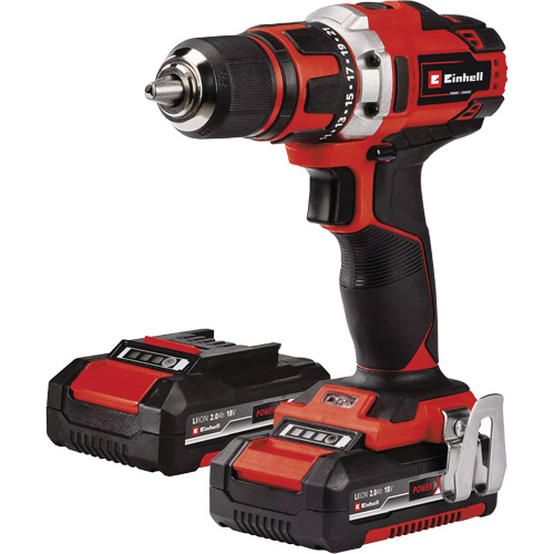 Cordless Drill/Driver Kit, Lithium-Ion, 18 V, 1/2" Chuck, 354 in-lbs Torque Helyx Safety & Industrial Supplies