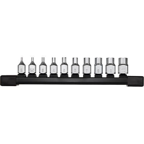 Low-Profile Metric Bit Socket Set, Hex, 1/4" Drive, 10 Pcs Helyx Safety & Industrial Supplies