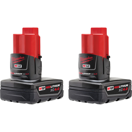 Batteries M12 REDLITHIUM XC 4.0, Lithium-ion, 12 V, 4 Ah Helyx Safety & Industrial Supplies