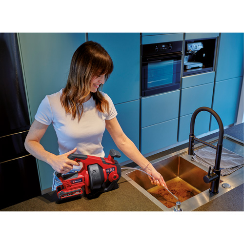 TE-DA 18/760 Li 18V Cordless Drain Auger (Tool Only), Powered, 25' Cable Length, 1/4" Cable Diameter Helyx Safety & Industrial Supplies