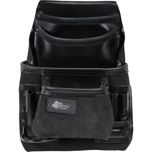 Phantom Collection Heavy-Duty Nail & Tool Bag, Leather, 10 Pockets, Black Helyx Safety & Industrial Supplies