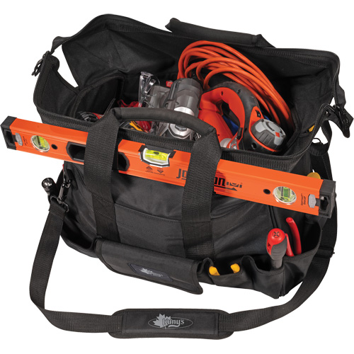 Sac &agrave; outils Phantom 18" pour entrepreneur, Polyester balistique, 25 pochettes, Noir Helyx Safety & Industrial Supplies
