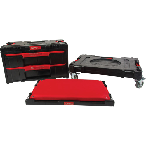 Ensemble de coffres &agrave; outils Arx de 3 morceaux avec socle &agrave; roulettes pivotantes, 23-1/10" x 15" x 13-2/5', Noir Helyx Safety & Industrial Supplies