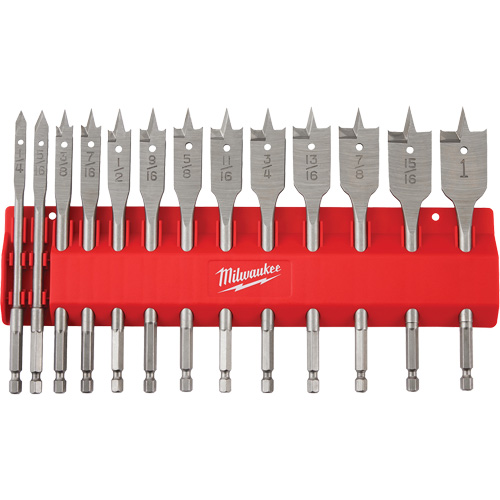 Ensemble de m&egrave;ches plates, 13 morceaux, Acier &agrave; haute teneur en carbone Helyx Safety & Industrial Supplies