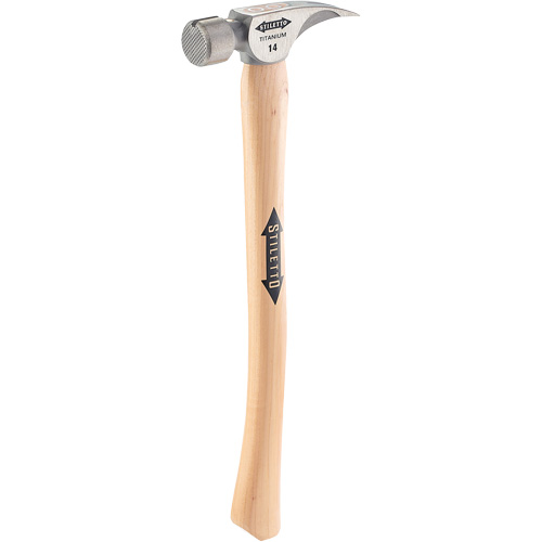 Titanium Milled Face Hammer with Curved Hickory Handle, 14 oz., Wood Handle, 18" L Helyx Safety & Industrial Supplies