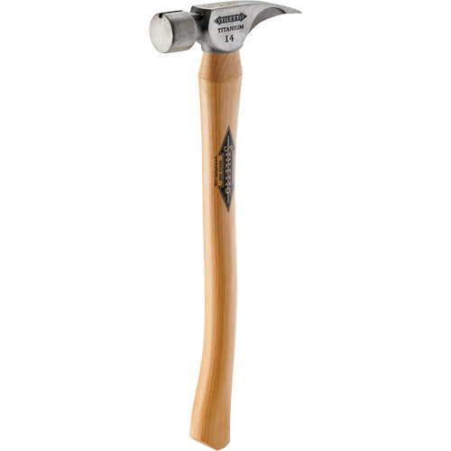 Marteau &agrave; face lisse en titane avec manche incurv&eacute; en noyer, 14 oz, Prise en Bois, 18" lo Helyx Safety & Industrial Supplies