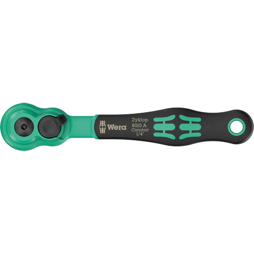Cl&eacute; &agrave; cliquet Zyklop Comfort avec levier dinversion, Prise de 1/4", Poign&eacute;e Ergonomique Helyx Safety & Industrial Supplies