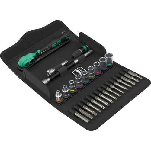 SA 15 Zyklop Comfort Ratchet Set with Reversing Lever, 28 Pcs, 1/4" Drive Size Helyx Safety & Industrial Supplies