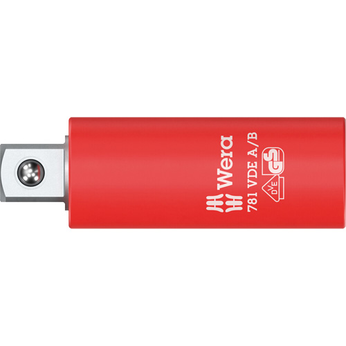 Adaptateur isol&eacute; VDE A/B, Prise 1/4", Douille 3/8", 2,78" lo, Sph&eacute;rique Helyx Safety & Industrial Supplies
