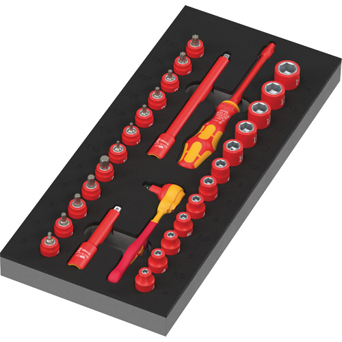 Insert en mousse pour jeu avec cliquet 8007 A VDE Zyklop VDE 1, 1000 V, 30 M Helyx Safety & Industrial Supplies