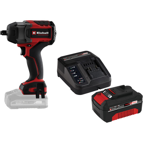 Professional Cordless Impact Wrench with 4Ah PXC Battery & Charger Starter Kit, 18 V, 1/2" Socket Helyx Safety & Industrial Supplies