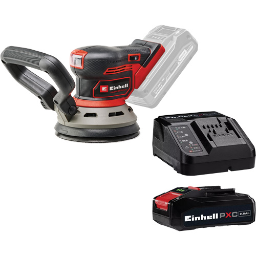 Professional Random Orbit Sander with 2.5Ah PXC Battery & Charger Starter Kit, 5" Sand Paper, 18 V, 6000 - 24000 OPM Helyx Safety & Industrial Supplies