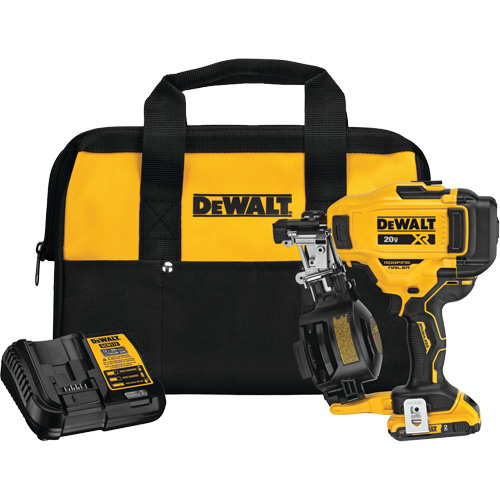 15° Cordless Coil Roofing Nailer Kit, 20 V, Lithium-Ion Helyx Safety & Industrial Supplies