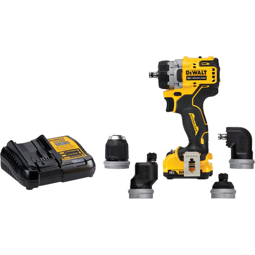 XTREME Brushless Cordless 5-in-1 Drill/Driver Kit, Lithium-Ion, 12 V, 3/8" Chuck Helyx Safety & Industrial Supplies