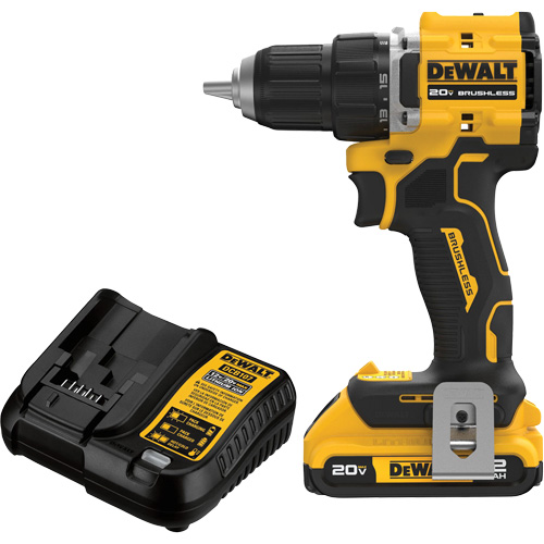 Ensemble visseuse-perceuse sans fil et sans balai ATOMIC COMPACT SERIES, Lithium-ion, 20 V, Mandrin 1/2" Helyx Safety & Industrial Supplies