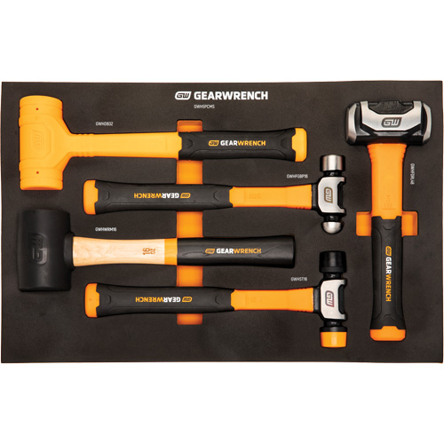 Mixed Hammer Set in Foam Storage Tray, 5 Pieces Helyx Safety & Industrial Supplies