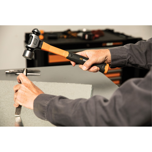 Ball Pein Hammer, 32 oz. Head Weight, Plain/Polished Face, Fibreglass Handle Helyx Safety & Industrial Supplies