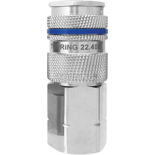 QUIKSILVER Industrial Quick Coupler, Nickel Plated Brass, 1/2", Female NPT, 500 psi Helyx Safety & Industrial Supplies