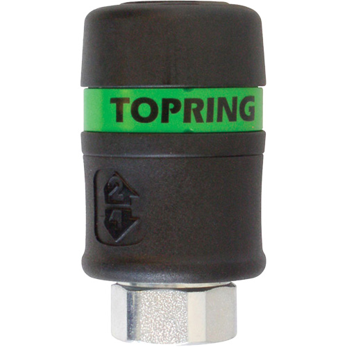 TOPQUIK Ultraflo 7.8 mm Quick Coupler, Polyester Composite, 3/8", Female NPT, 174 PSI Helyx Safety & Industrial Supplies
