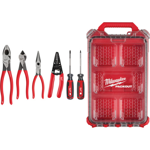Dipped Grip Pliers, Wire Stripper & Cushion Grip Screwdrivers Set with PACKOUT Organizer Helyx Safety & Industrial Supplies