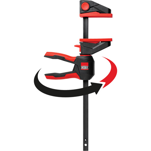 Serre-joints &agrave; g&acirc;chette pour barres &agrave; une main avec poign&eacute;e rotative &agrave; 360°, 4-1/2" (114,3 mm) Helyx Safety & Industrial Supplies