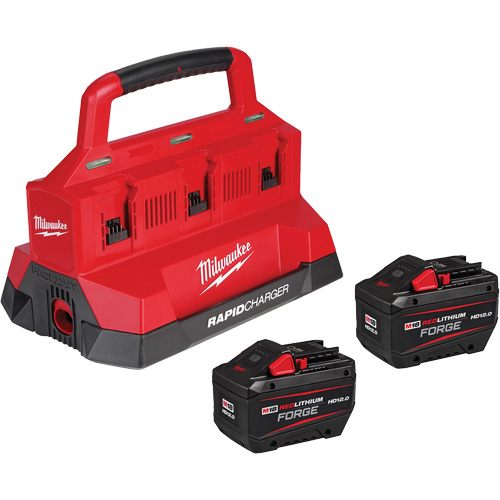 Ensemble de d&eacute;marrage M18 Forge avec 2 bloc-piles et chargeur rapide &agrave; six baies, Lithium-ion, 18 V, 12 Ah Helyx Safety & Industrial Supplies