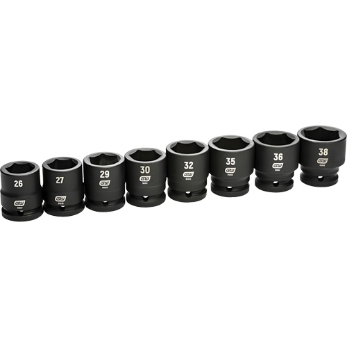 Jeu de douilles m&eacute;triques &agrave; 6 pans, 8 Mcx, Chocs, Prise de 3/4" Helyx Safety & Industrial Supplies