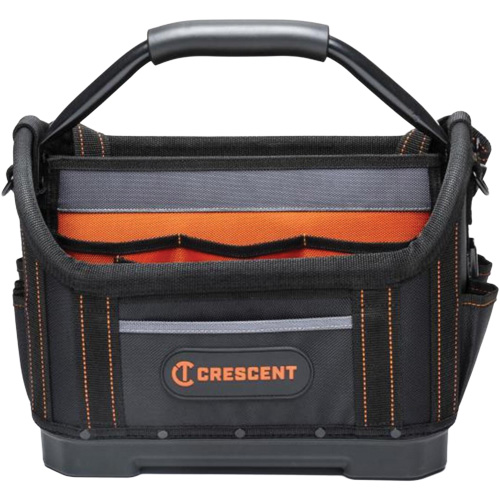 Sac ouvert de 14" pour outils d'ouvrier, 1680 Denier/Polyester, 25 pochettes, Noir/Gris/Orange Helyx Safety & Industrial Supplies