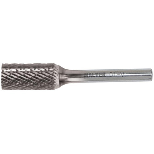 Double Cut Cylindrical Carbide Burr, 1/4" Dia., 1/4" Shank, 5/8" Depth of Cut Helyx Safety & Industrial Supplies