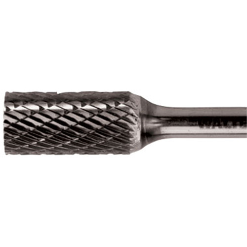 Double Cut Cylindrical Carbide Burr, 3/8" Dia., 1/4" Shank, 3/4" Depth of Cut Helyx Safety & Industrial Supplies