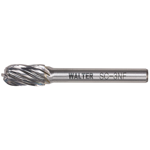 Double Cut Cylindrical Round Nose Carbide Burr, 1/2" Dia., 1" Depth of Cut Helyx Safety & Industrial Supplies