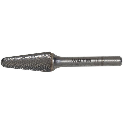 Double Cut Cone Carbide Burr, 1/2" Dia., 1/4" Shank, 1-1/8" Depth of Cut Helyx Safety & Industrial Supplies