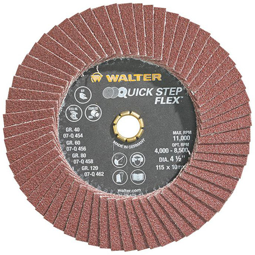QUICK-STEP FLEX Flap Disc, 4-1/2" x Type 29, 80 Grit, Aluminum Oxide Helyx Safety & Industrial Supplies