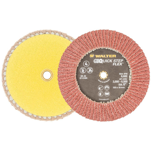 Disque &agrave; lamelles QUICK-STEP FLEX, 6" x Type 29, Grain 40, Oxyde d'aluminium Helyx Safety & Industrial Supplies